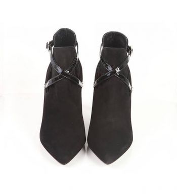 Botines Mujer Black Ante Tacón Fino Angari Shoes.