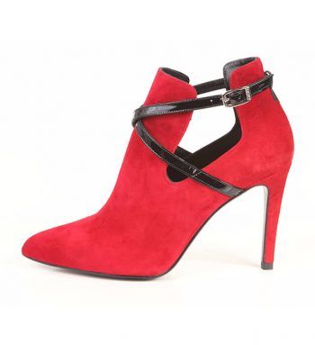 Botín Mujer Fino Rojo Ante Angari Shoes.