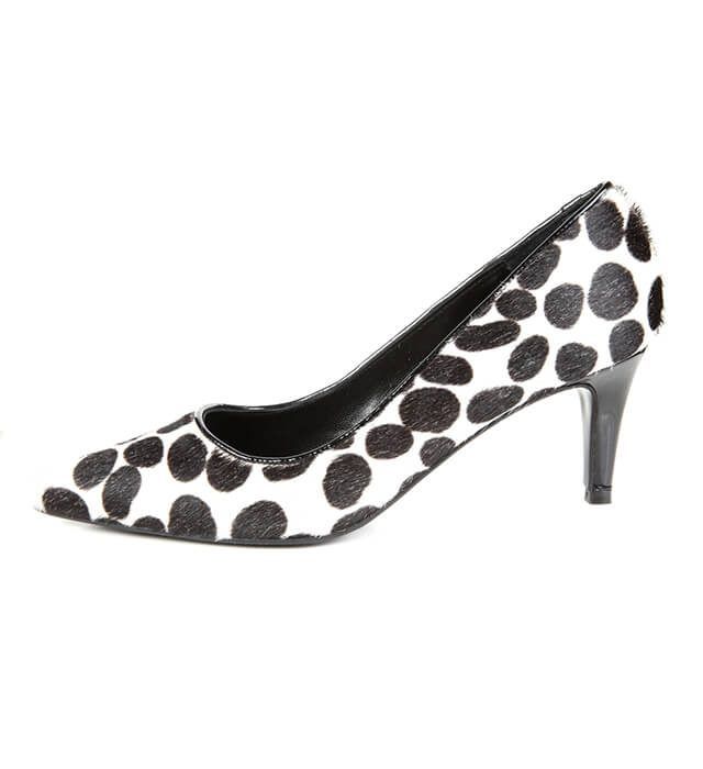 Zapato Mujer Salón Animal Print Dálmata Piel Angari Shoes.