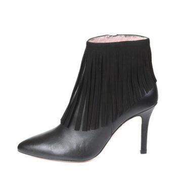 Botín Mujer Negro Detalle Flecos Angari Shoes.