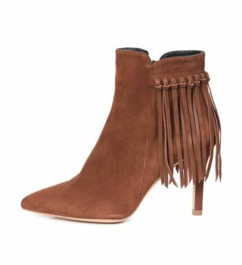 Botín Mujer Ante Brown Flecos Angari Shoes.