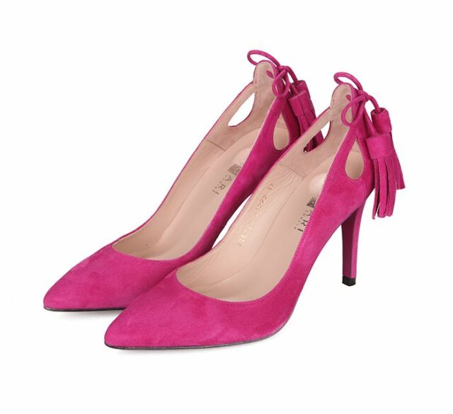 Zapatos Mujer Stilettos Ante Fucsia Flecos Angari Shoes.