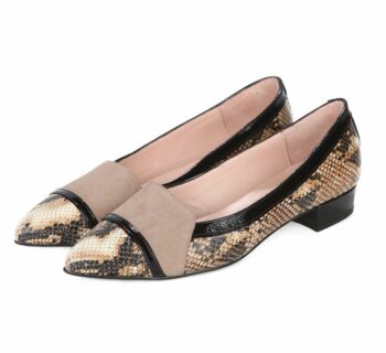 Zapatos Planos Charol Nude Animal Print Angari Shoes.
