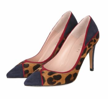 Zapatos Ante Leopardo Puntera Marino Ribete Burdeos Angari Shoes.