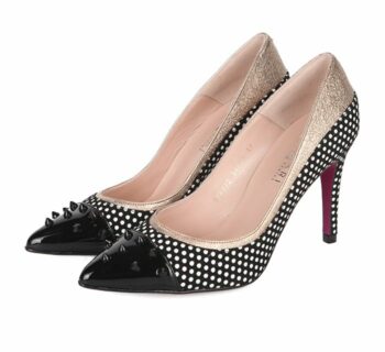 Zapatos Salón Negro Tachas Puntera Angari Shoes.