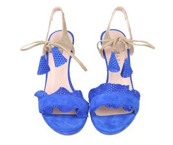 Sandalias Fiesta Mujer Ante Azul Angari Shoes.
