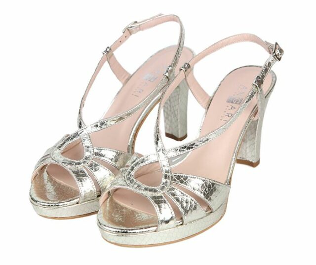 Sandalias Fiesta Mujer Metalizadas Tacón Angari Shoes.