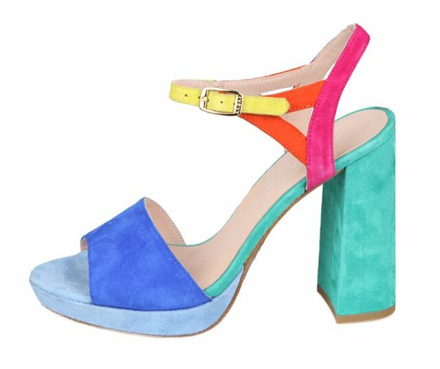 Sandalia Fiesta Plataforma Ante Colores Angari Shoes.