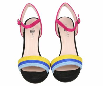Sandalias Mujer Fiesta Ante Negro Colores Angari Shoes.