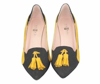 zapatos de vestir borlas amarillas