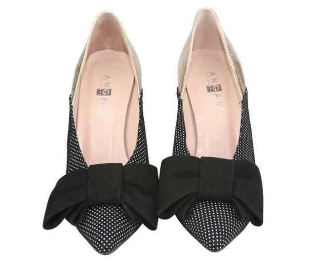 zapatos para mujer lunares negros con lazo