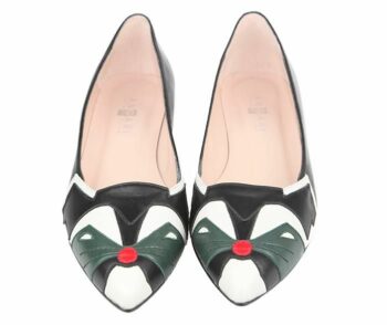 zapatos planos de fantasía en piel negra