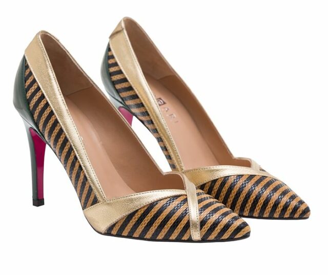 Stiletto piel estampado rayas