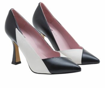 Stiletto piel bicolor negro y glass