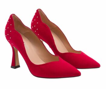 Stiletto piel ante rojo