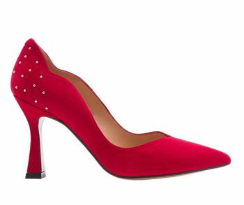 Stiletto piel ante rojo