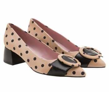 Stiletto piel ante lunares negros