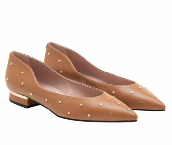 Zapato plano piel brandy