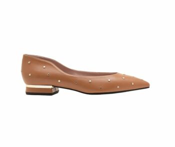 Zapato plano piel brandy