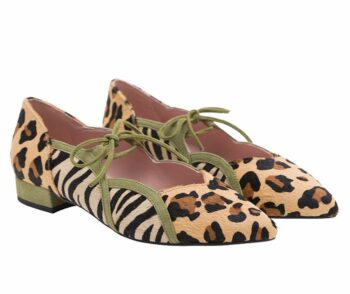 Zapato plano piel ante estampado