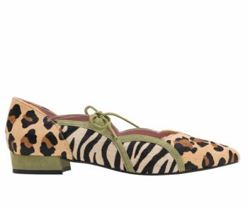 Zapato plano piel ante estampado