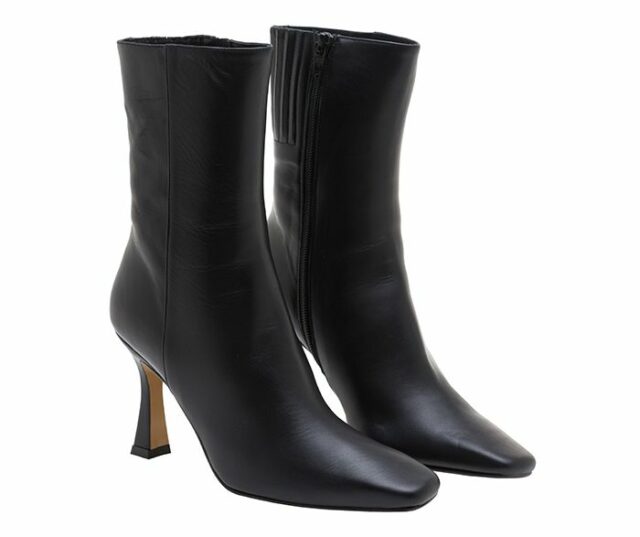 Botines alto medio seda negro
