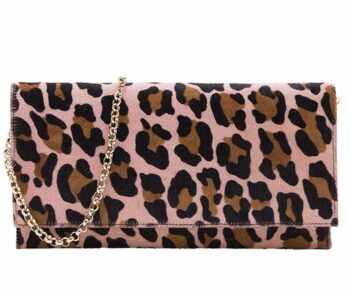 Bolso piel estampado leopardo rosa