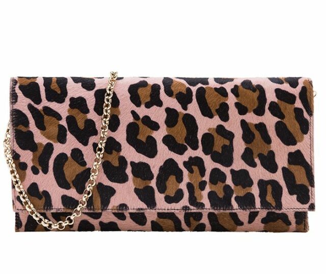 Bolso piel estampado leopardo rosa